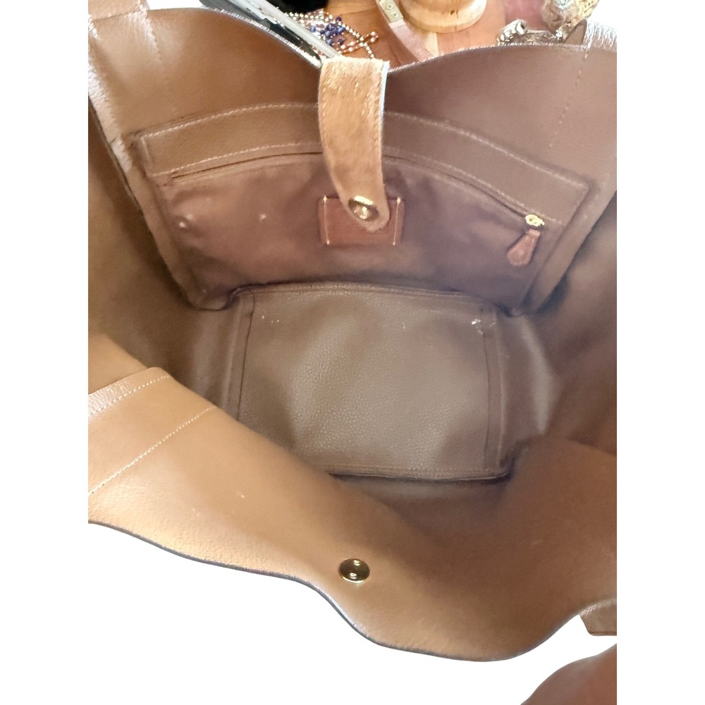 Coach Hadley Turn Lock Tote Bag Brown Suede Boho Western Coastal Cowgirl Purse - Picture 5 of 14